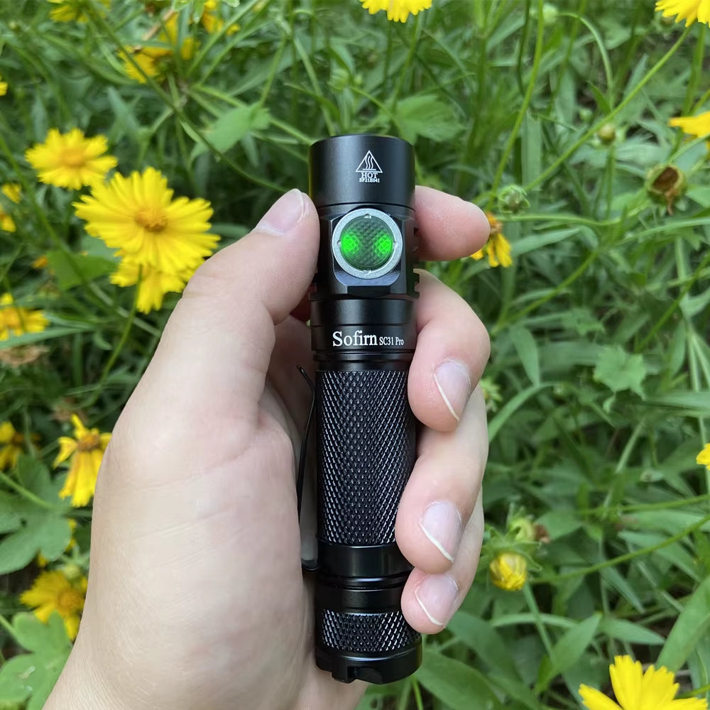 SC31 Pro SST40 LED 2000LM Anduril Outdoor Tactical Flashlight Powerful Rechargeable USB C 18650 Torch