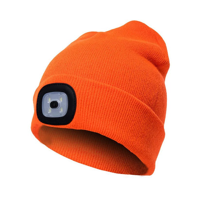 Illuminate Your Adventures: Unisex LED Light Knitted Beanie for Winter Sports & Outdoor Fun