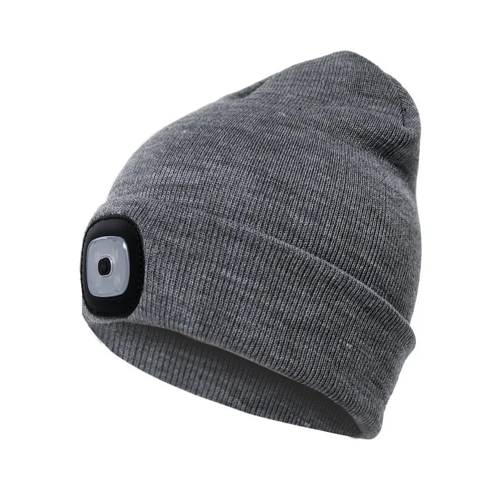 Illuminate Your Adventures: Unisex LED Light Knitted Beanie for Winter Sports & Outdoor Fun