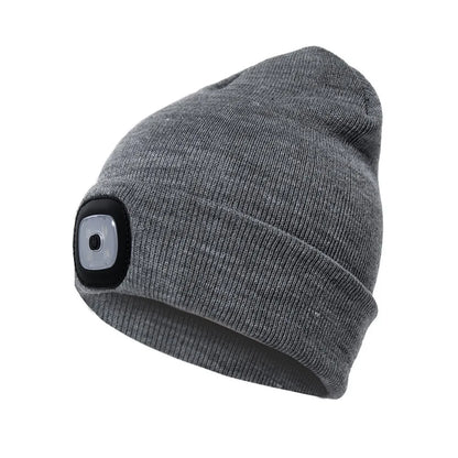 Illuminate Your Adventures: Unisex LED Light Knitted Beanie for Winter Sports & Outdoor Fun