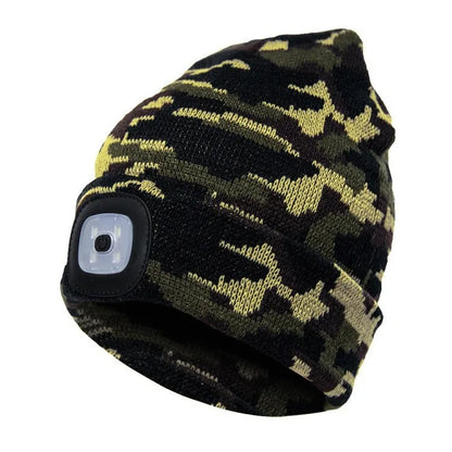 Illuminate Your Adventures: Unisex LED Light Knitted Beanie for Winter Sports & Outdoor Fun