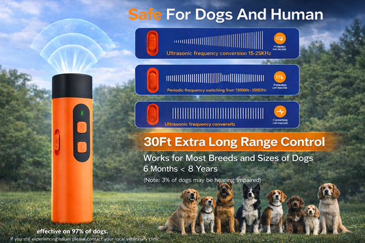 Rechargeable Ultrasonic Dog Repeller Remote – Stop Barking Fast | LED Flashlight | Pro Training Tool