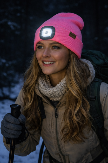 Illuminate Your Adventures: Unisex LED Light Knitted Beanie for Winter Sports & Outdoor Fun