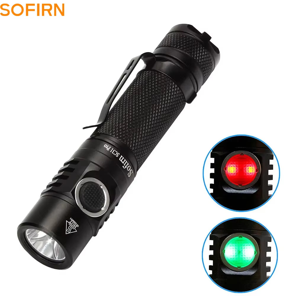 SC31 Pro SST40 LED 2000LM Anduril Outdoor Tactical Flashlight Powerful Rechargeable USB C 18650 Torch