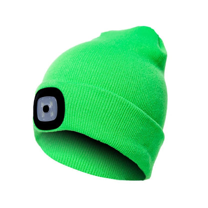 Illuminate Your Adventures: Unisex LED Light Knitted Beanie for Winter Sports & Outdoor Fun