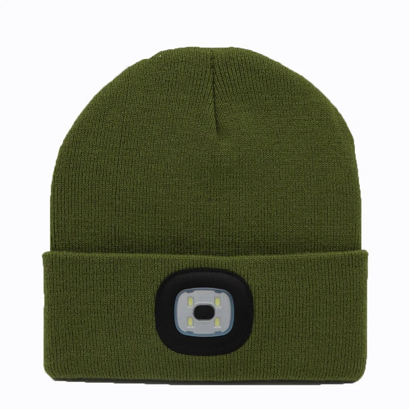 Illuminate Your Adventures: Unisex LED Light Knitted Beanie for Winter Sports & Outdoor Fun