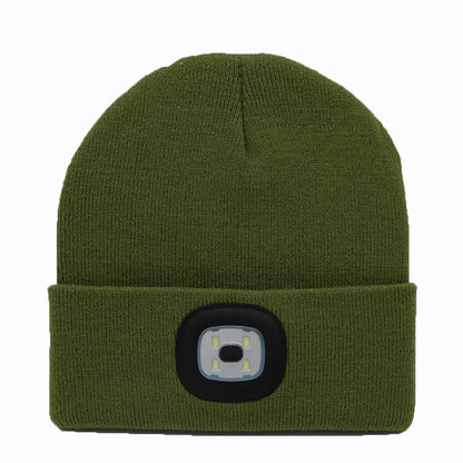 Illuminate Your Adventures: Unisex LED Light Knitted Beanie for Winter Sports & Outdoor Fun