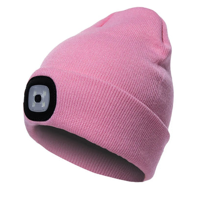 Illuminate Your Adventures: Unisex LED Light Knitted Beanie for Winter Sports & Outdoor Fun