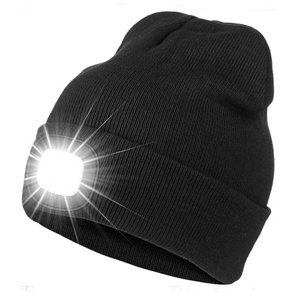 Illuminate Your Adventures: Unisex LED Light Knitted Beanie for Winter Sports & Outdoor Fun