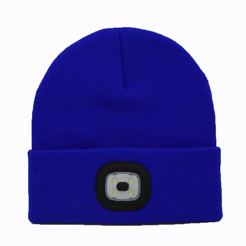 Illuminate Your Adventures: Unisex LED Light Knitted Beanie for Winter Sports & Outdoor Fun