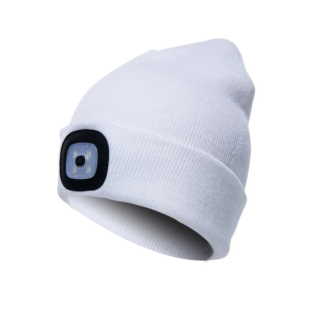 Illuminate Your Adventures: Unisex LED Light Knitted Beanie for Winter Sports & Outdoor Fun