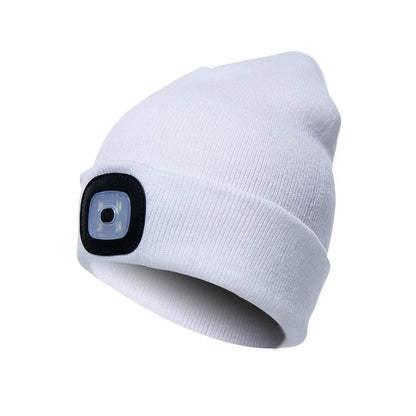 Illuminate Your Adventures: Unisex LED Light Knitted Beanie for Winter Sports & Outdoor Fun